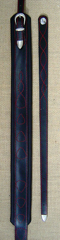 Gitarrengurt Blankleder bestickt